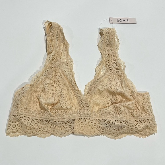 NWT Soma Crochet Lace Bralette in Pale Sand Size Large - Picture 2 of 4